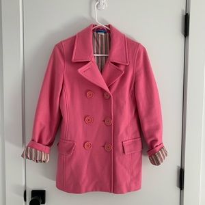 Y2K 2000s Vintage dELiA*s Pink Wool Pea Coat Sz. XS